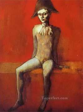 Arlequín sentado en un sofá rojo 1905 Pablo Picasso Pinturas al óleo